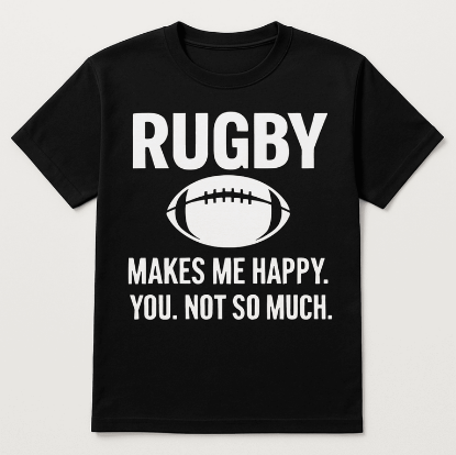 Picture of Rugby makes me happy T-Shirt